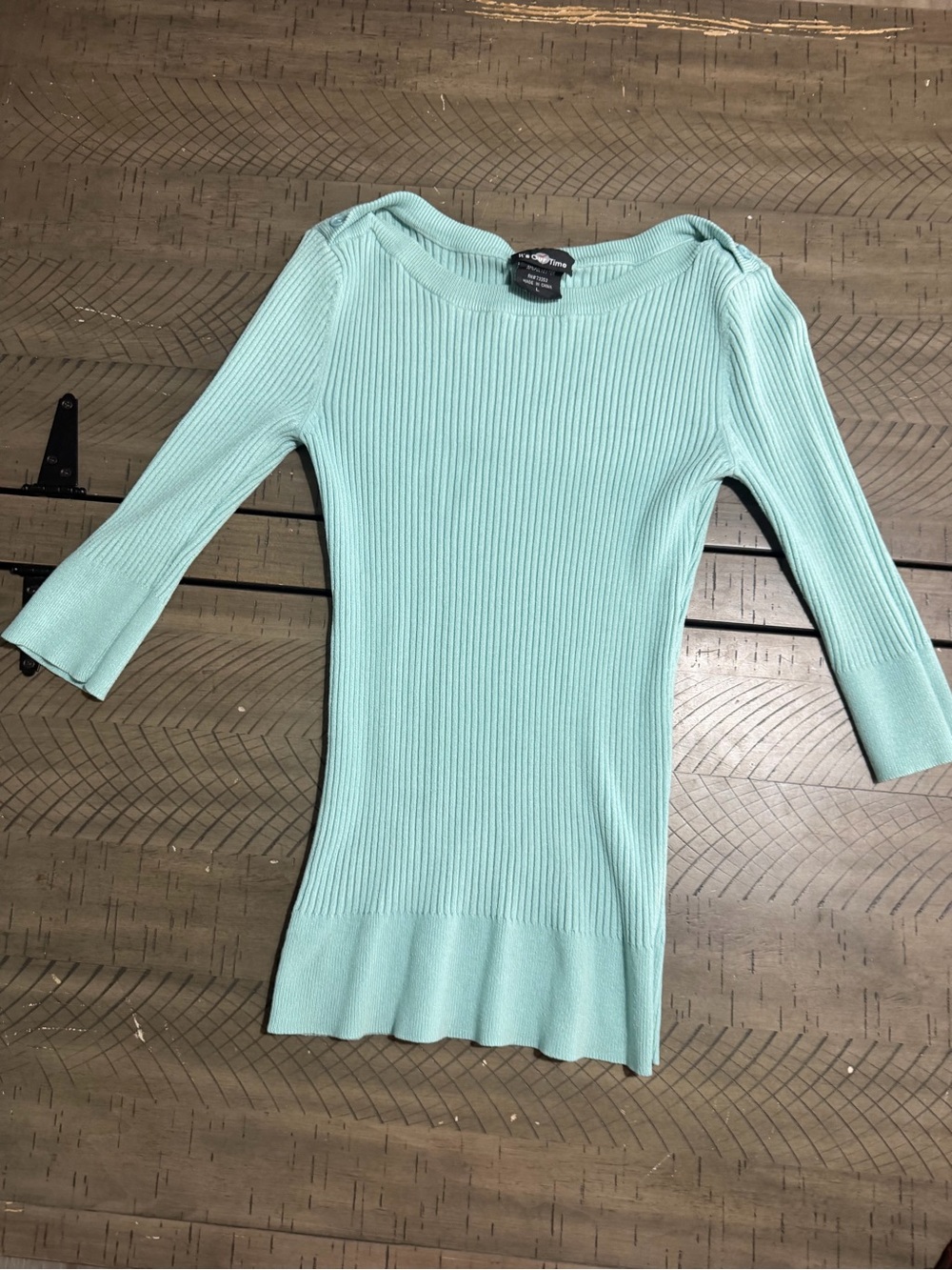 It's Our Time Mint Ribbed Scoop Neck Top